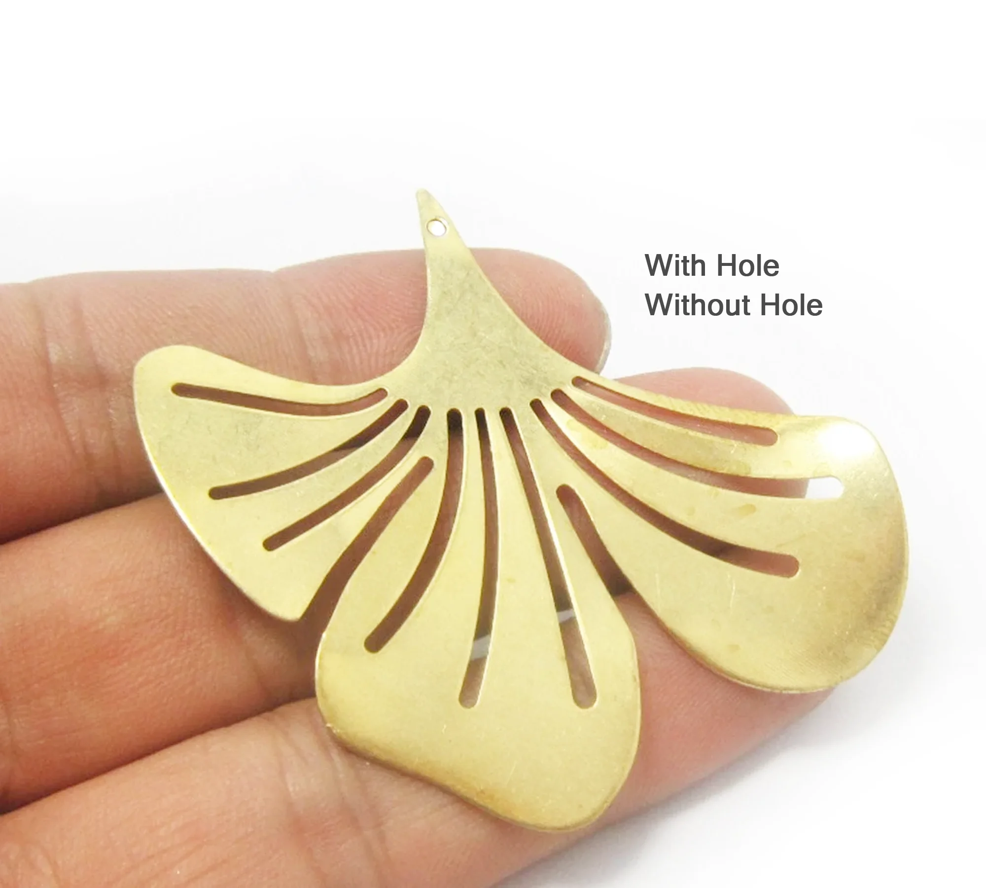 10pcs Brass Ginkgo Leaf, Large Leaf Component, Hairpin Making, Raw Brass Findings, DIY Ornament, 53x52mm, Jewelry Supplies -R560