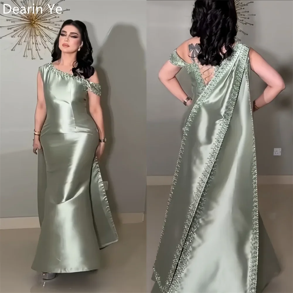 

Customized Prom Gown Saudi Arabia Dearin Off-the-shoulder Mermaid Floor Length Open Back Skirts Beading Bespoke Occasion Dresses