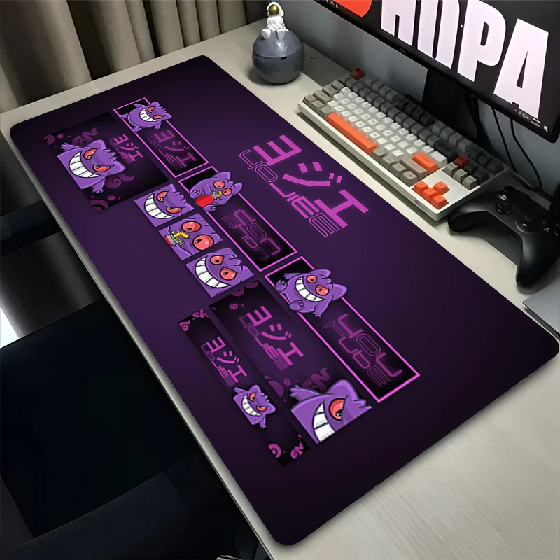 Mouse Pad Laptop Gaming Accessories Keyboard Pad Japan Anime P-pokemonS Gamer Mousepad PC Kawaii G-gengar Purple Desk Mouse Mat