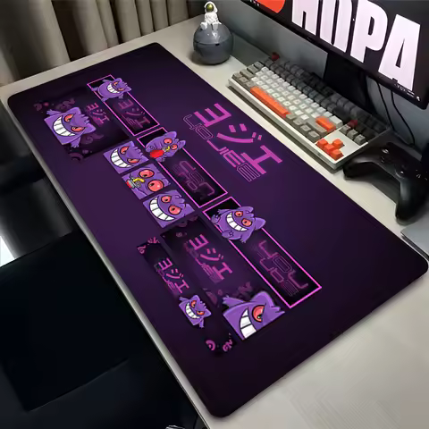 Mouse Pad Laptop Gaming Accessories Keyboard Pad Japan Anime P-pokemonS Gamer Mousepad PC Kawaii G-gengar Purple Desk Mouse Mat