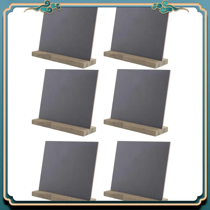 (New)-6 Pack Rustic Chalk Board Sign With Wood Stand For Wedding Decorations Signs Labels 6X5 Inch Blackboard