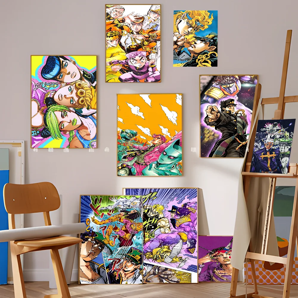 Anime JoJo Bizarre Adventure Retro Poster Anime Posters Sticky Whitepaper Sticker DIY Room Bar Cafe Kawaii Room Decor