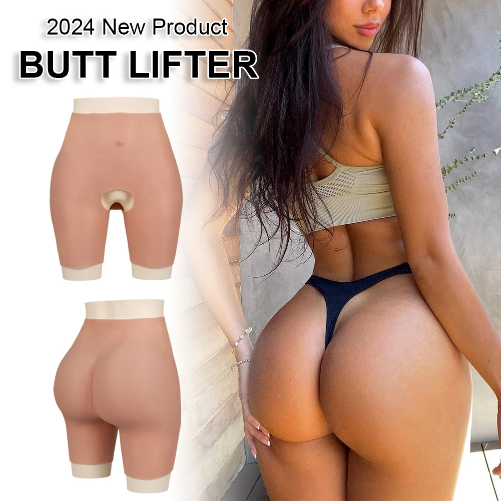 

U-Charmmore Oversize Silicone Realistic Vagina Pants Artificial Sex Fake Buttock Enhancer Open Crotch Shapewear Cosplay