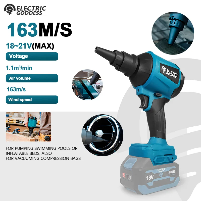 

Turbo Jet Fan Electric Air Duster Adjustable wind speed Turbo Violent Blower Light Car Cleaning For Makita 18V Battery Pin