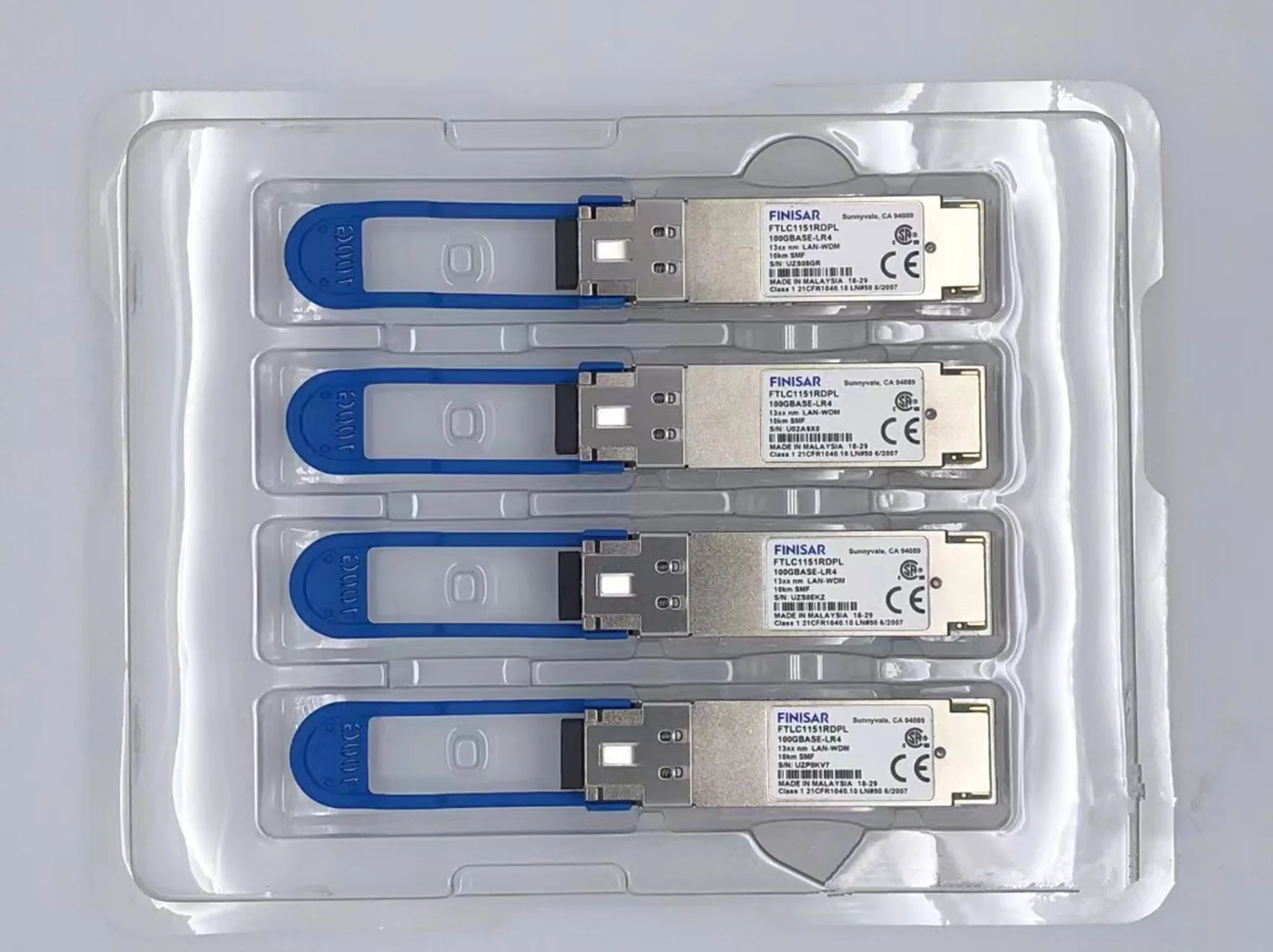 100Gb Optical Fiber 10KM 100G Switch Transceiver Finisar FTLC1151RDPL 100GBASE-LR4 13XX NM LAN-WDM 10KM SMF LC Port