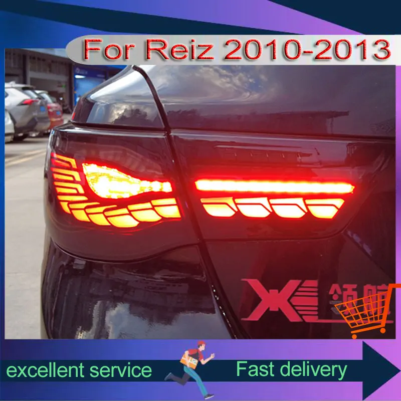 Car For Toyota 2010-2012 Mark X Reiz Tail Lamp Upgrade DRL Dragon Scale Style Rear Light LED Turn Signal Brake Auto Accessories