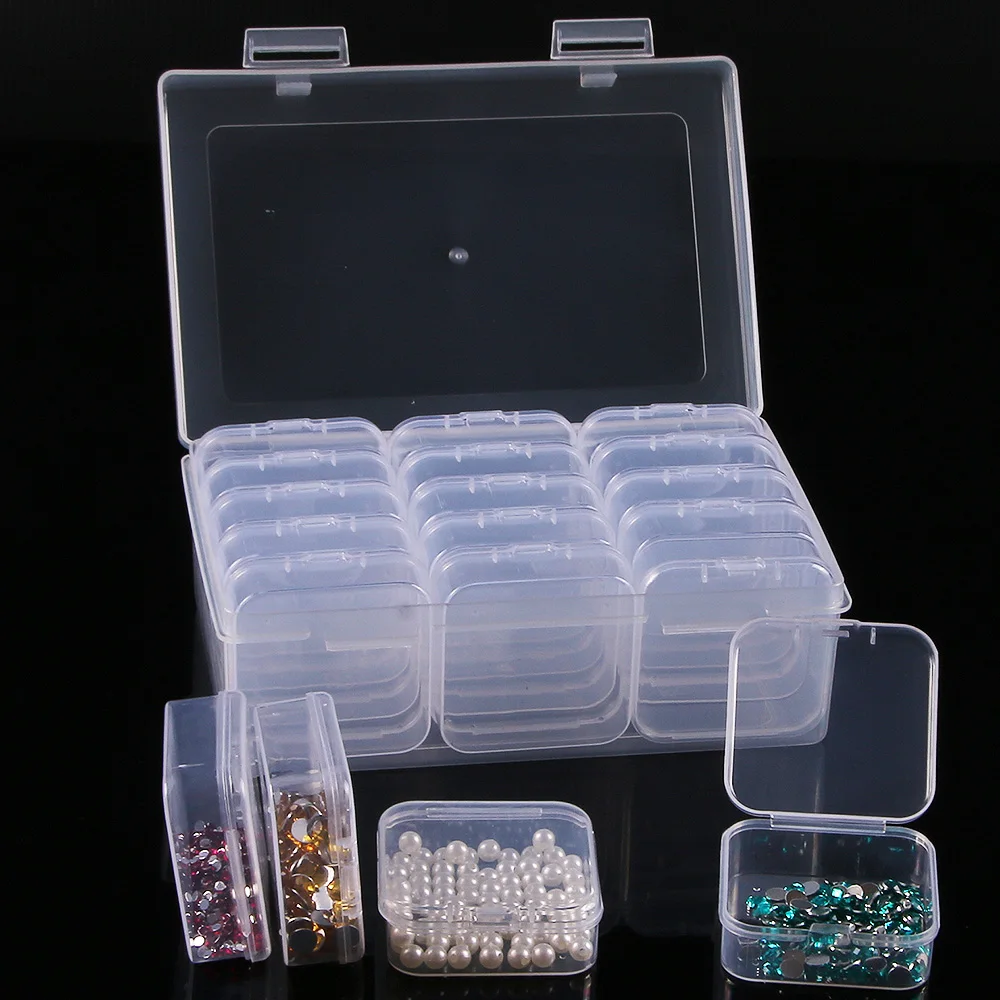 DIY Diamond Painting Embroidery Storage Box, Nail Art Jewelry Rhinestone Mosaic Storage Container, Multifunctional Storage Box