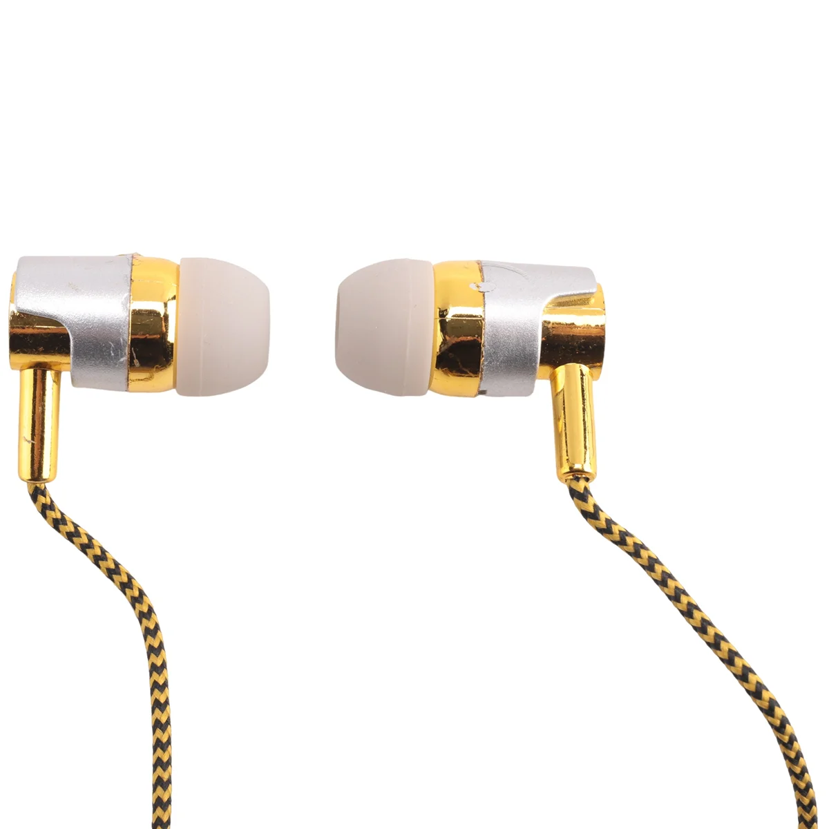 ABNP H-169 3.5mm MP3 MP4 Wiring Subwoofer Braided Cord, Headphones with Wheat Wire Control(Golden)