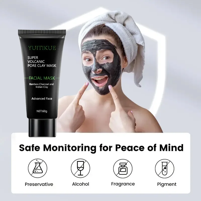 قناع الطين البركاني - يحتوي على النياسيناميد والجلسرين وحمض الهيالورونيك وحمض اللاكتيك والترطيب والتحكم في الزيت، وتنظيف f #4