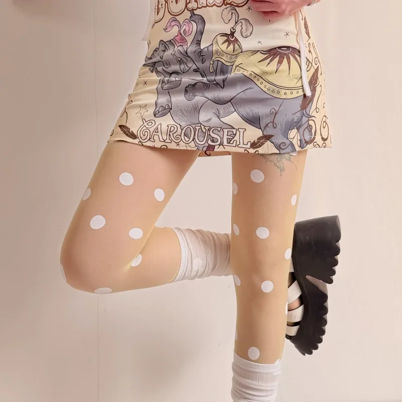 Spring Summer Y2K Fashion Women Shoe Insoles Colorful Big Polka Dot Print Ultra Thin Sheer Sexy Foot Cushions