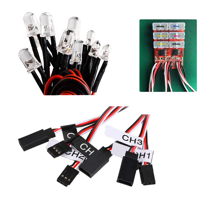 Rc 12 LED 조명 시스템 키트 스마트 시뮬레이션 조명 1/10 도로 RC 자동차 Yokomo Tamiya 홉업 옵션 원격 제어
