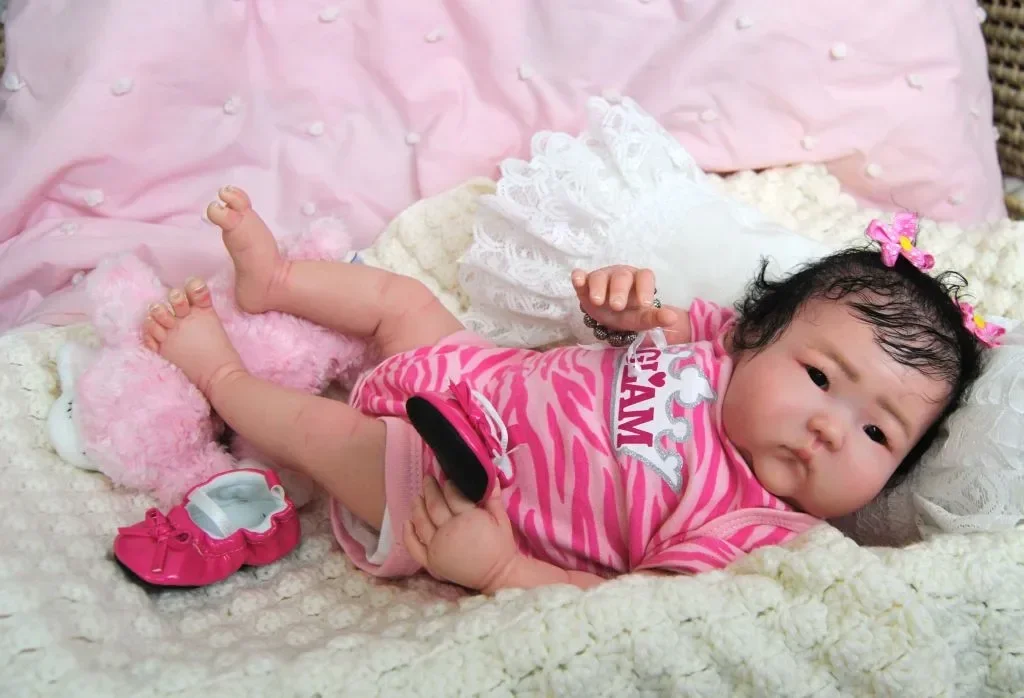 SINO-BB 20 Zoll unvollendetes, unbemaltes Reborn-Puppenbausatz, ein Ming asiatisches Baby, niedliche DIY-Puppenteile