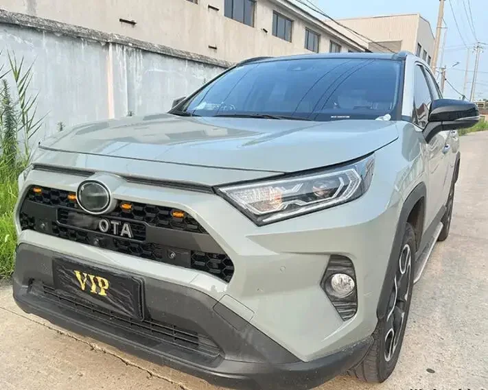 New！ High Quality ABS Chrome Paint Racing Grills For Toyota RAV4 2020 2021 2022 2023 Front Bumper Grille Around Cover