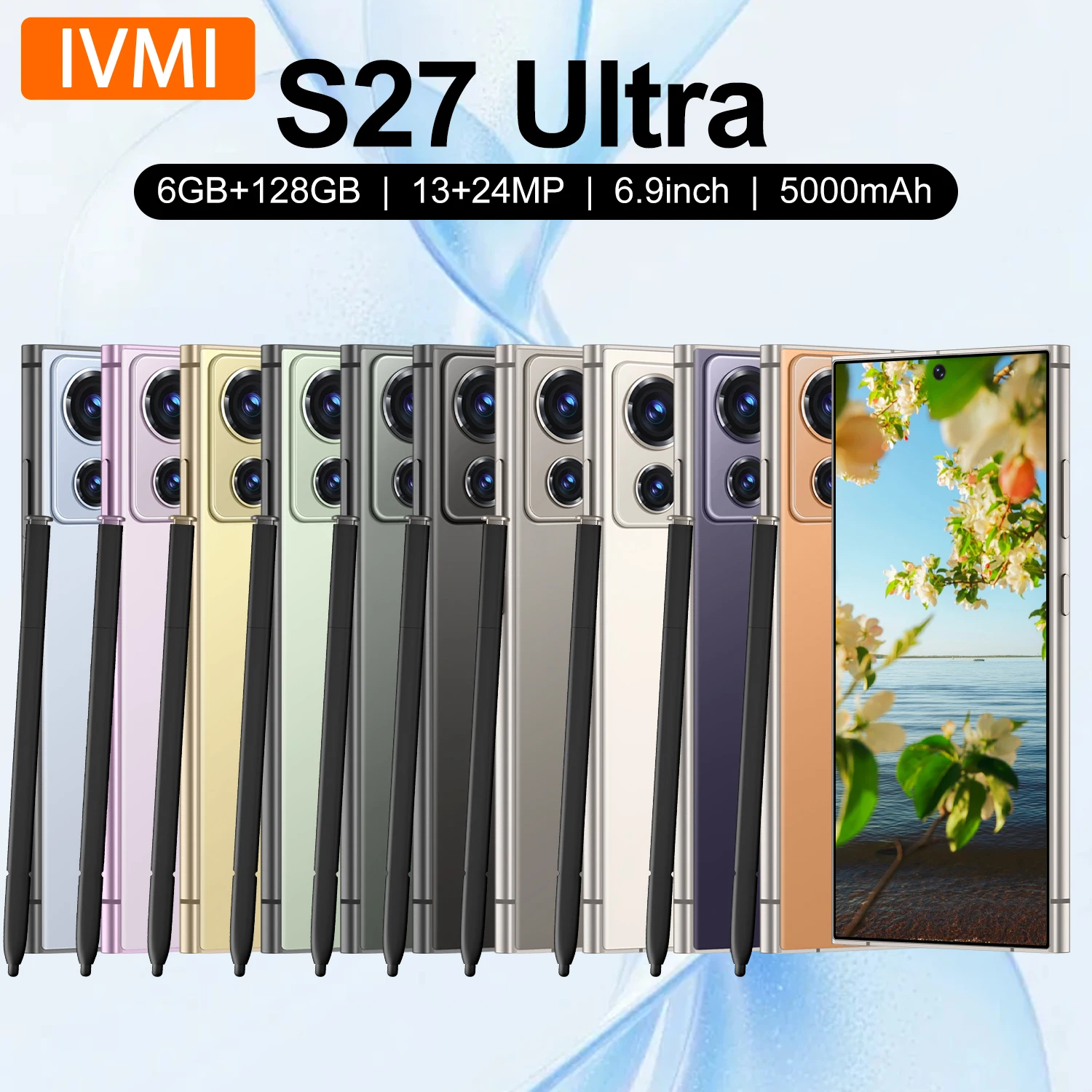IVMI New S27 Ultra 6GB+128GB  Unlocking Smartphone Android12 Dual SIM 4G Google Play Dual Card Phone