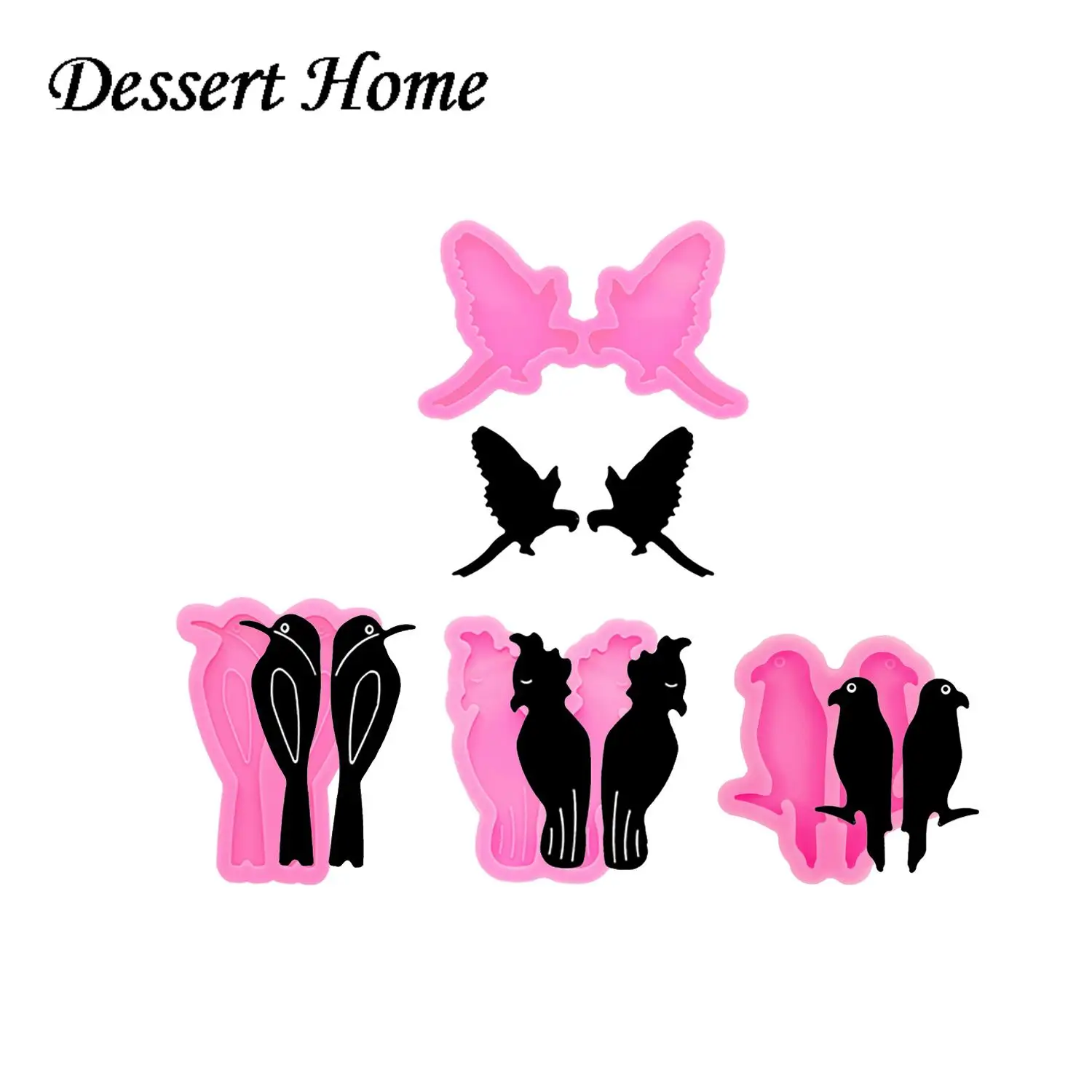 DY1031 Bird head Earrings Molds Silicone Mold to Make Crafts with Epoxy, Fondant Chocolate Sugar Craft Molds DIY Cake Moulds