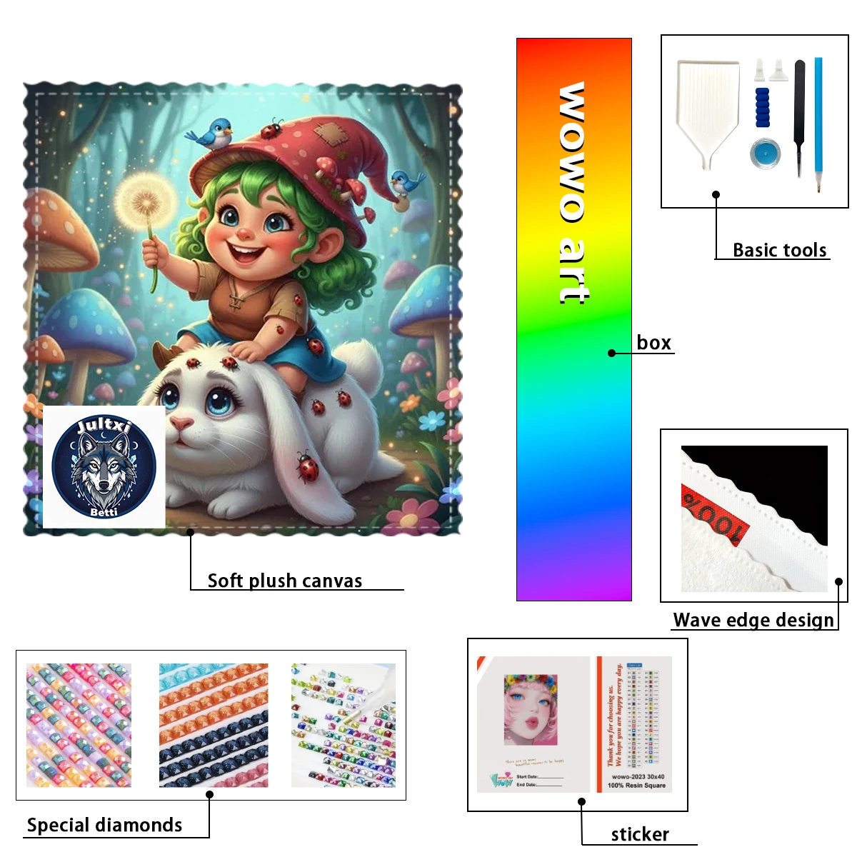 

【Betti_ Diamond Art】The little girl and her pet Crystal AB Rhinestone FD Rhinestone Perfect Resin Diamond