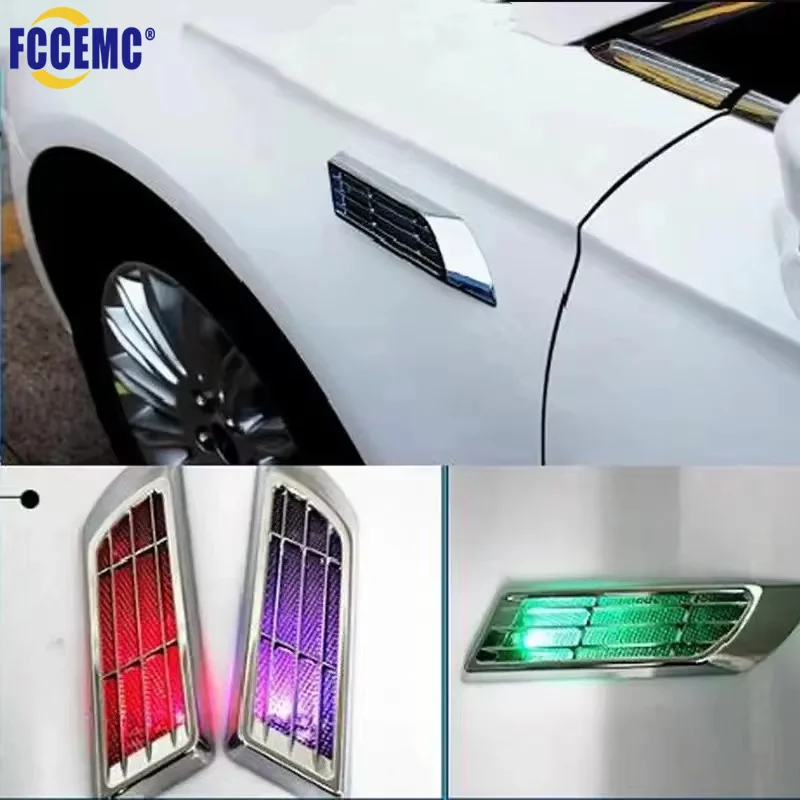 

1pair Car Solar Flashing LED Warning Light Universal Automotive Door Side Parking Rearing Warning Light Car Styling Accessories