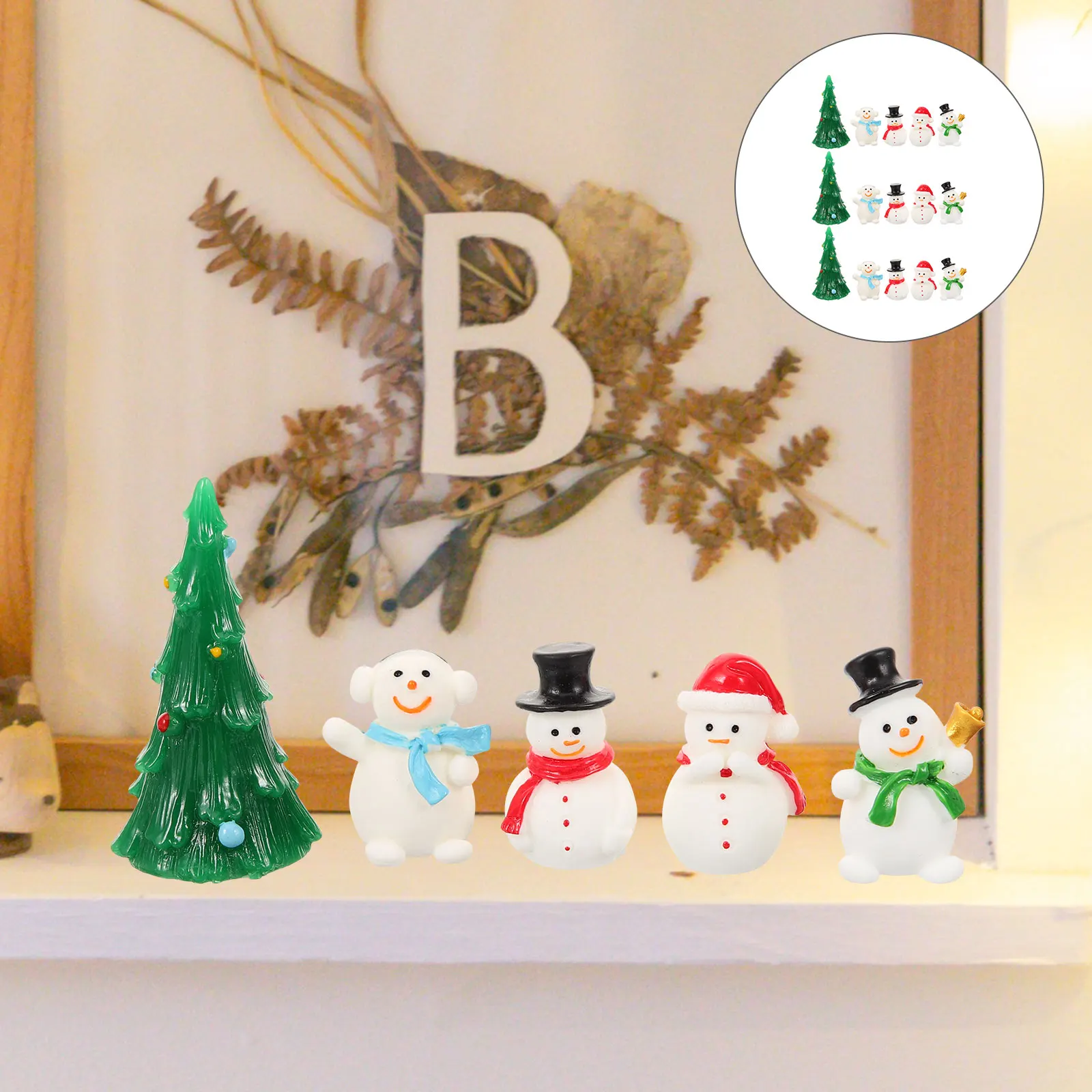 

15 Pcs Christmas Ornaments Snow Scene Making Beautiful Craft Adorable Desktop Decors Car Small Tree