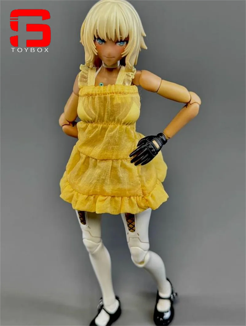 1/12 스케일 여성 군인 레이스 서스펜더 드레스 옷 모델 맞는 6'' 액션 피규어 바디 인형