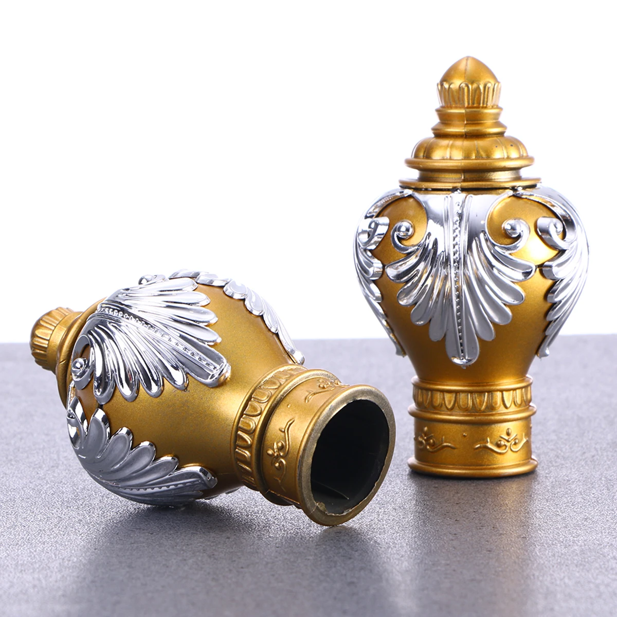 2 قطعة 28 مللي متر قطر قضيب الستارة نهاية الديكور الذهب الروماني القطب تلميح لغرفة النوم غرفة المعيشة أنيقة الستائر رئيس المألوف