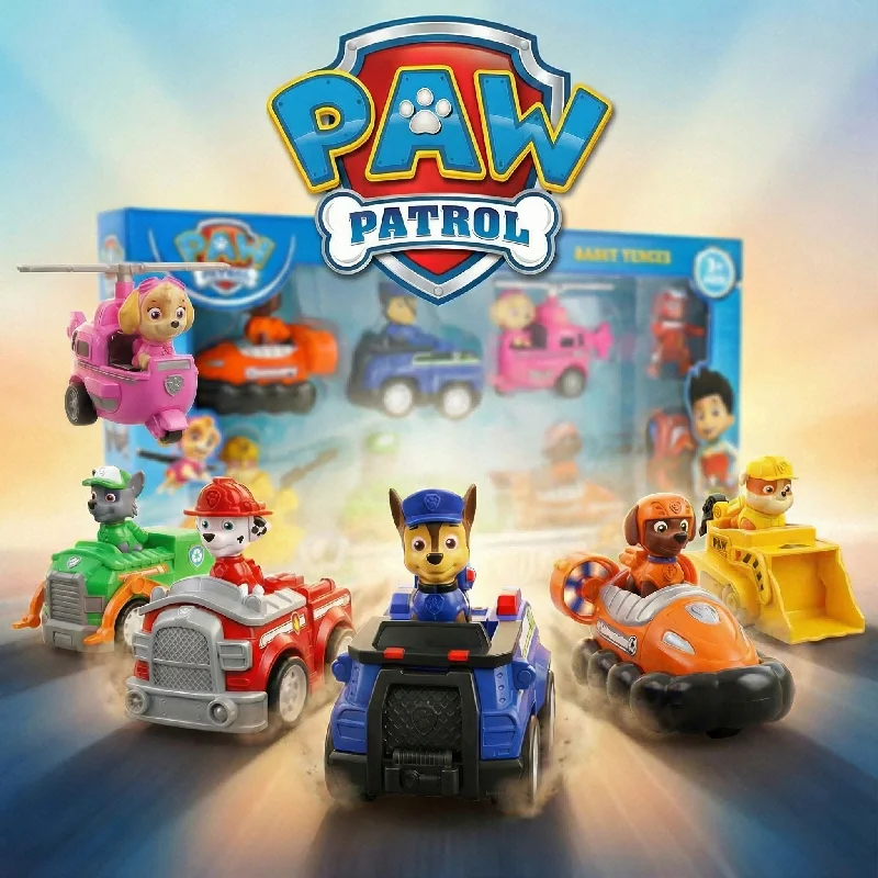 Paw Patrol Modellspielzeug-Sammlung Cartoon-Anime-Figuren Patrol Canine Geburtstagsgeschenk Kinder-Charaktere Fahrzeuge Skye Rückzieh-Autos