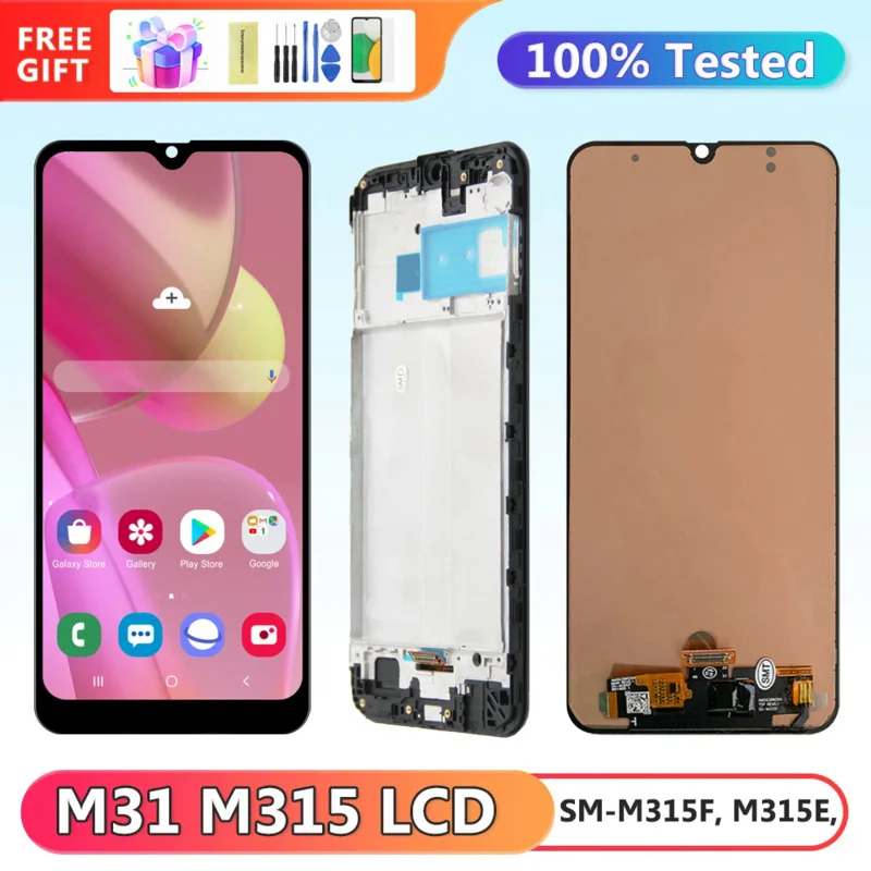 

tft M31 Screen with Frame, for Samsung Galaxy M31 M315 M315F M315F/DS Lcd Dislay