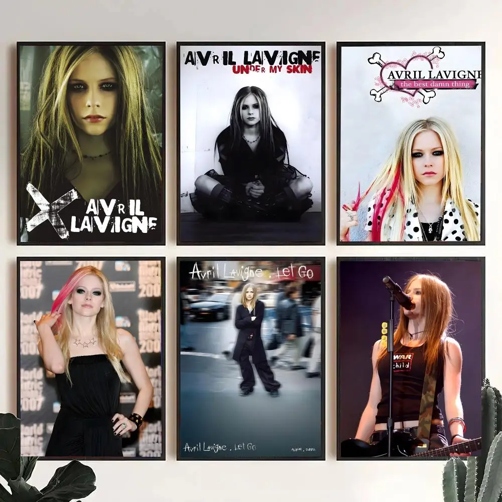 A-Avril Lavigne Singer Poster Decorative Wall Art Stickers Mural For Home Living Room Hallway Decor Gift