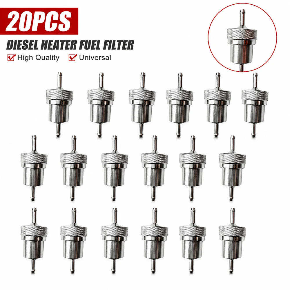 20PCS Diesel Heater Fuel Filter Set for 2KW 5KW Parking Heater 4mm/5mm Fuel Line Filter Replacement