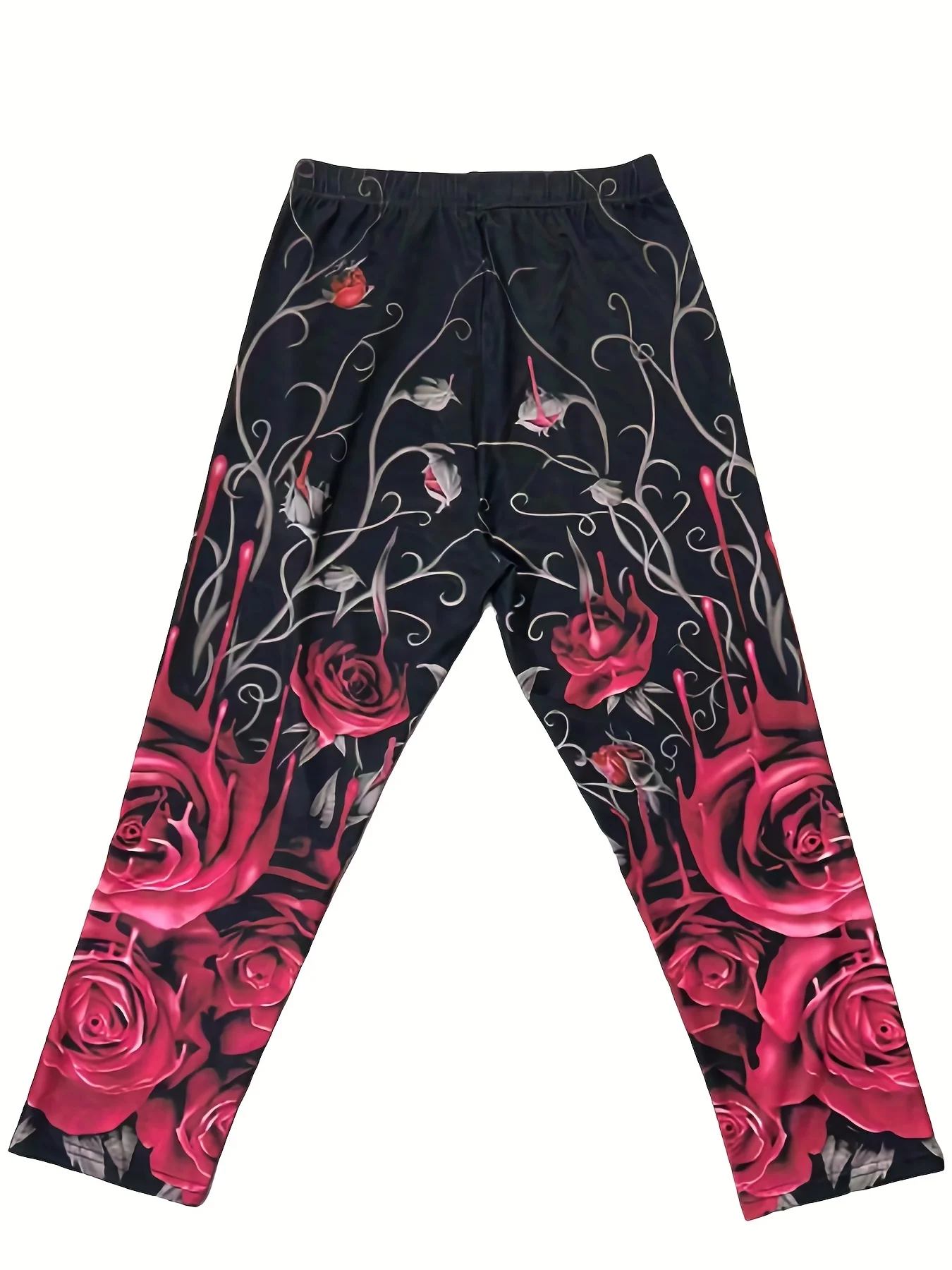 Plus Size 1XL-5XL Women Floral Printed Casual Capris Leggings Fashion Home Leggings Yoga Pants for Women