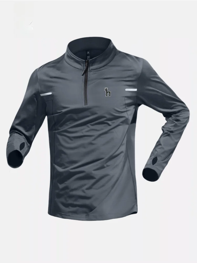 

Hajis Captain Qui Dry Fooall Training Top Men's Running Sportswear Stand Collar T-irt Outdoor Fitn Stand Fit Long...