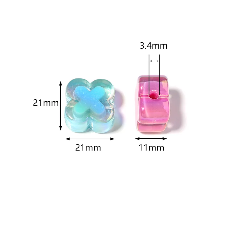 10 قطعة الخرز الاكريليك الشفاف عبر نمط فضفاض خزر عازل لصنع الحرف اليدوية سوار ذاتي الصنع قلادة أقراط الملحقات