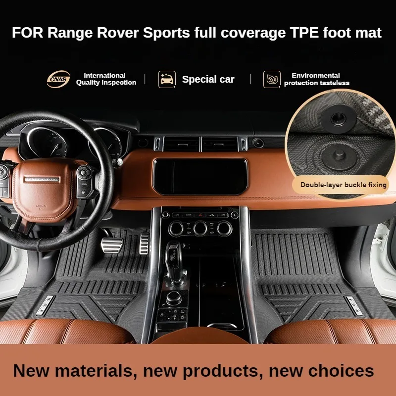 TPE Floor Mats For Range Rover Sport 2005-2022 ICEV LHD Waterproof Anti-Slip Custom Fit All-Weather Full Coverage Accessories