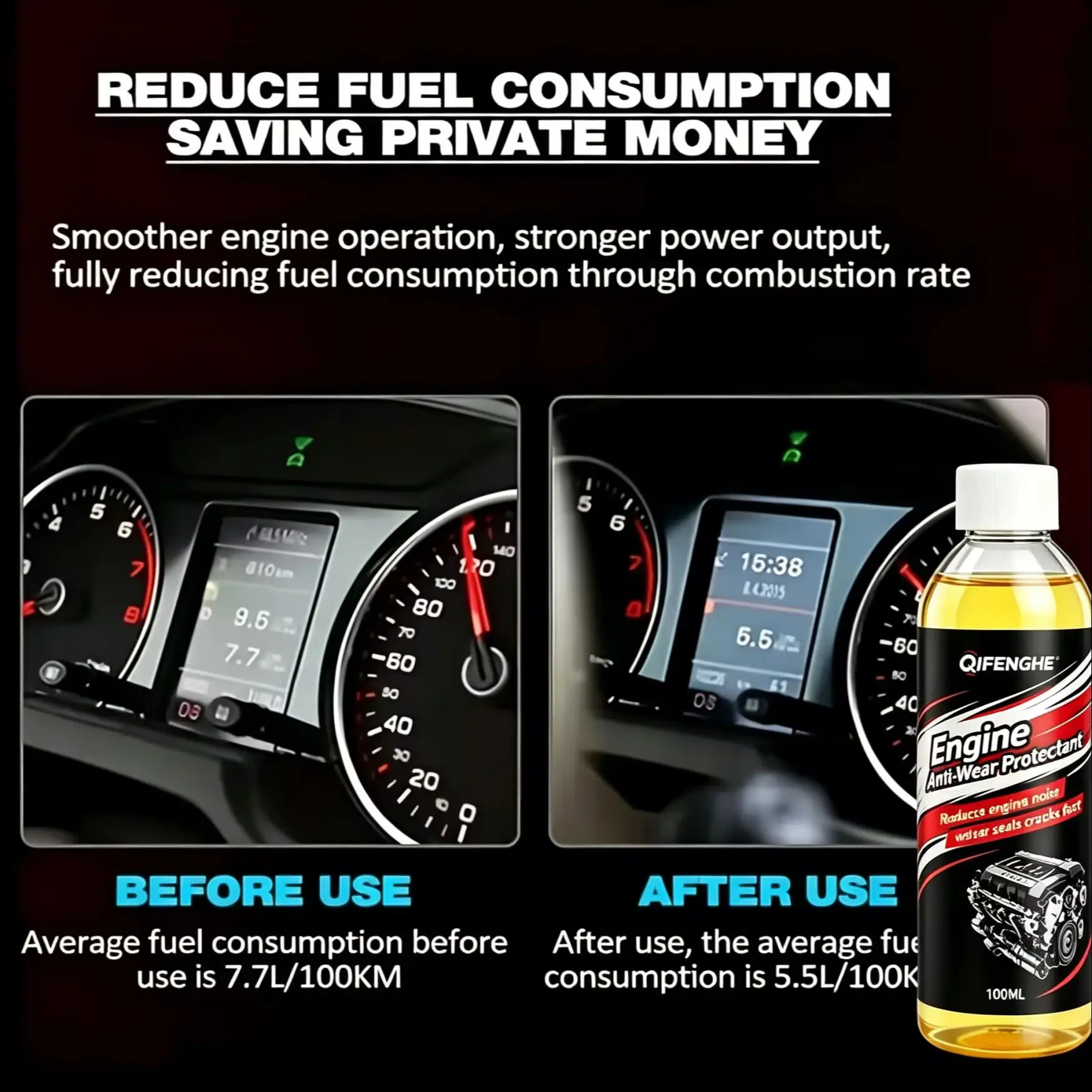100ML Engine Anti-Wear Protectant Reduces Engine Noise Fast Seals Cracks No Professional Tools Car Truck SUV Engine Maintenance