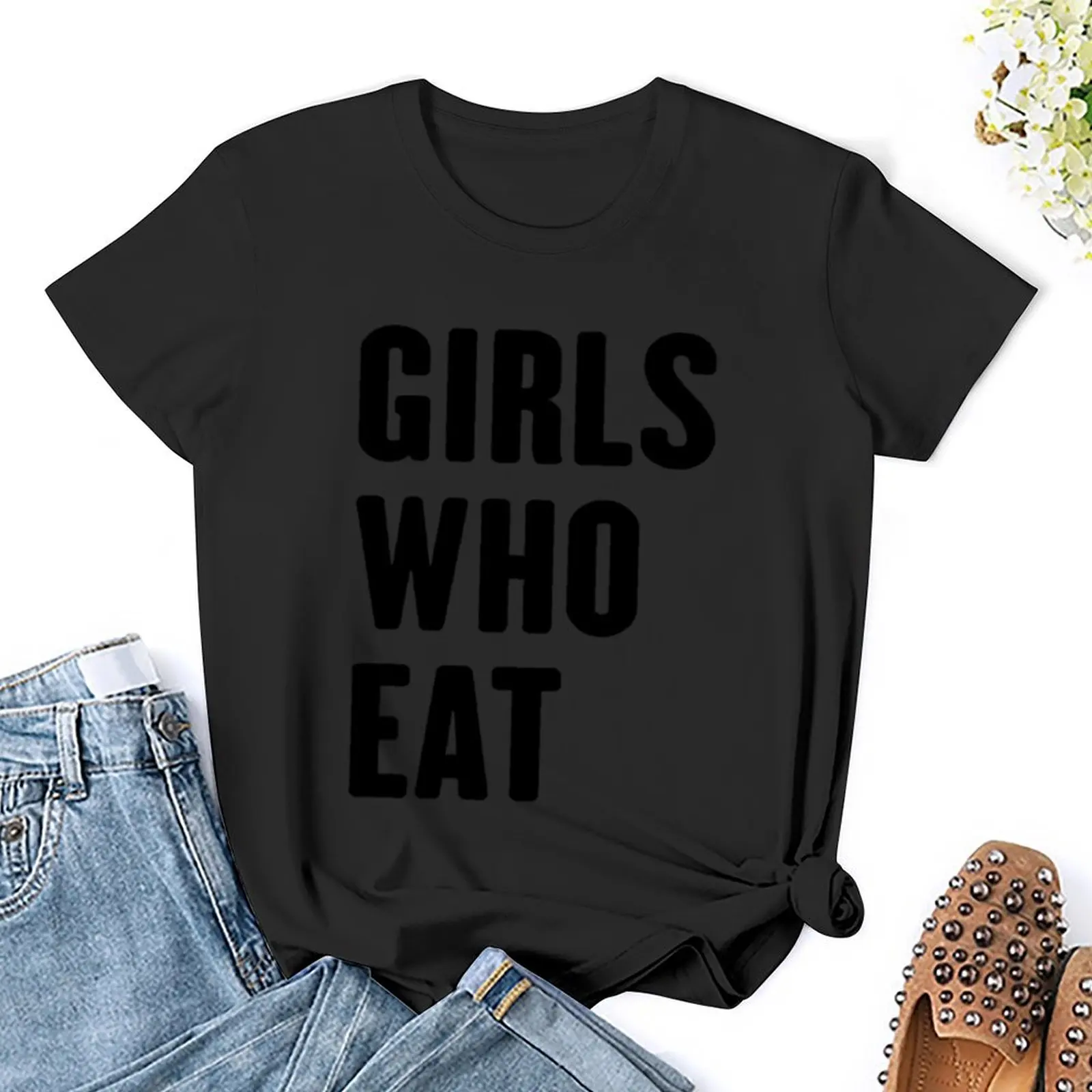 Girls Who Eat T-Shirt summer clothes vintage animal print shirt for girls customs design your own Women's tee shirt