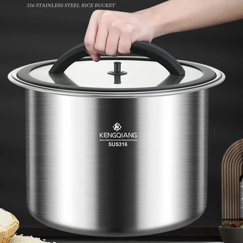 

Factory Large Capacity Kitchen Utensils Sets No Leak Non Stick 316 Stainless Steel Rice Food Storage Box for Kitchen