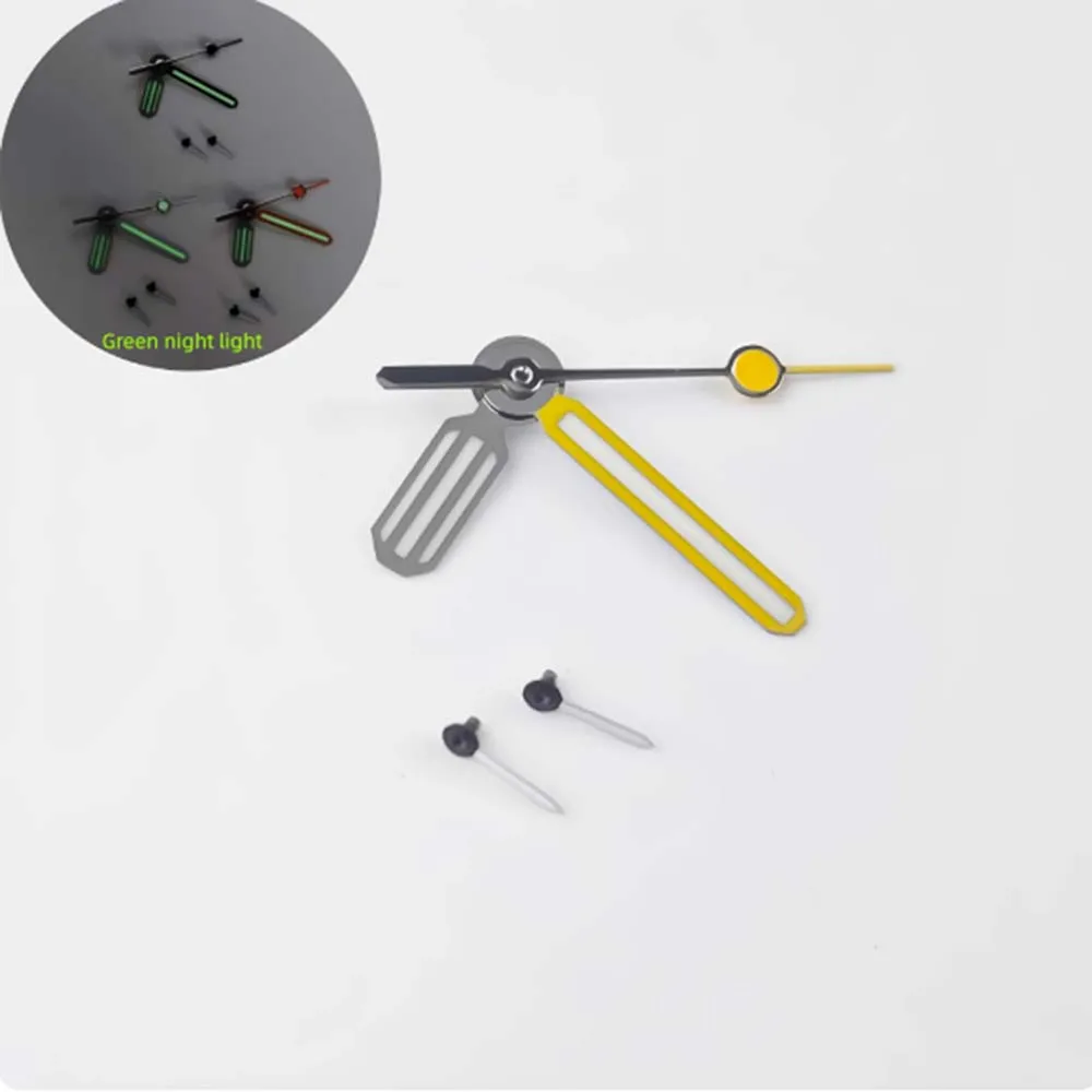 Relógio mãos ponteiros luminosos verdes 6 pinos cronógrafo mãos acessórios para movimento vk64 relógio de quartzo agulhas peça de substituição