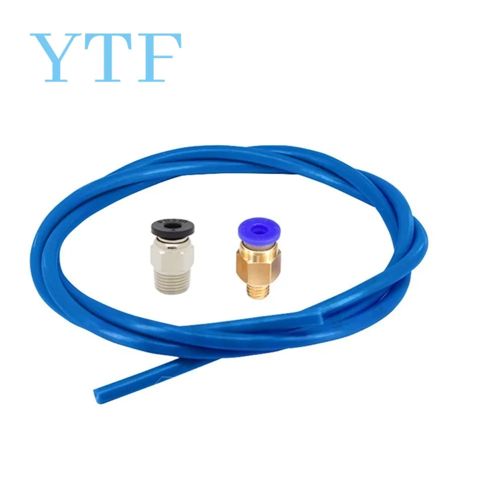 PC4-M6 Pneumatic Connector With 1M PTFE Teflonto Tube 2*4MM For 1.75mm Bowden Extruder VS ender 3 Upgrade Kit 3D Printer Parts