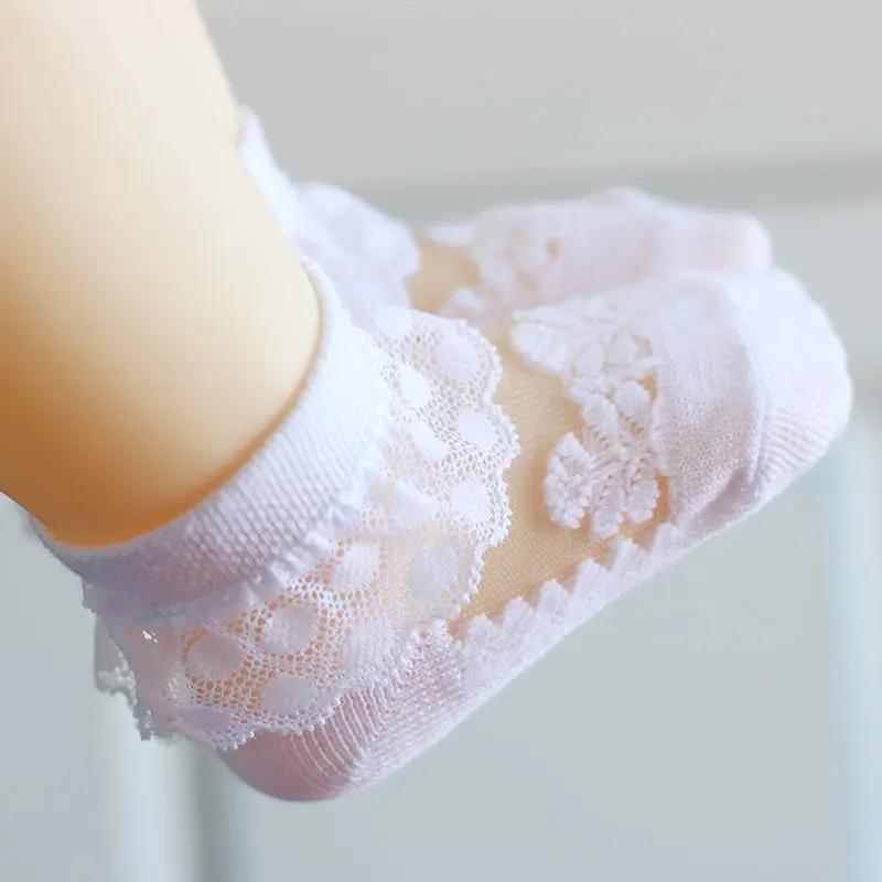 Baby Girls Kids Socks Summer Lace Ruffle Princess Children Ankle Short Breathable Cotton Toddler Dance Thin Sock