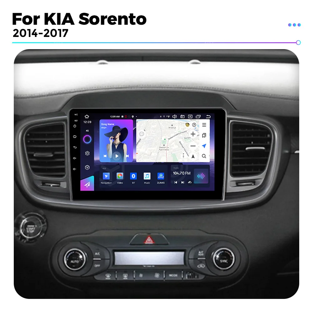 10 inch Android 13 QLED 1280*720 4G DSP WIFI RDS For KIA Sorento 2015 - 2019 Navigation GPS Auto Radio Multimedia Carplay Player