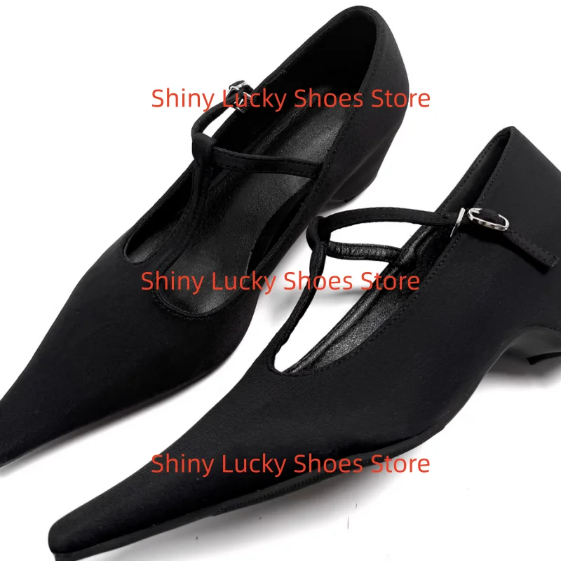 

Belts Buckle Shoes for Womens Pointed Toes Low Heels Ladies Front Strap Chassure Femme Sewing Lines Zapatos Mujer Velvet Ballets