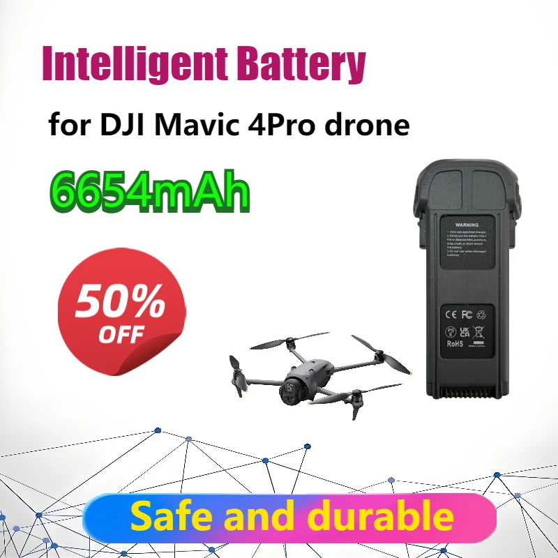 6654mAh Mavic 4Pro Intelligent Battery for DJI Mavic 4Pro Drone High Capacity Long-lasting Flight Time