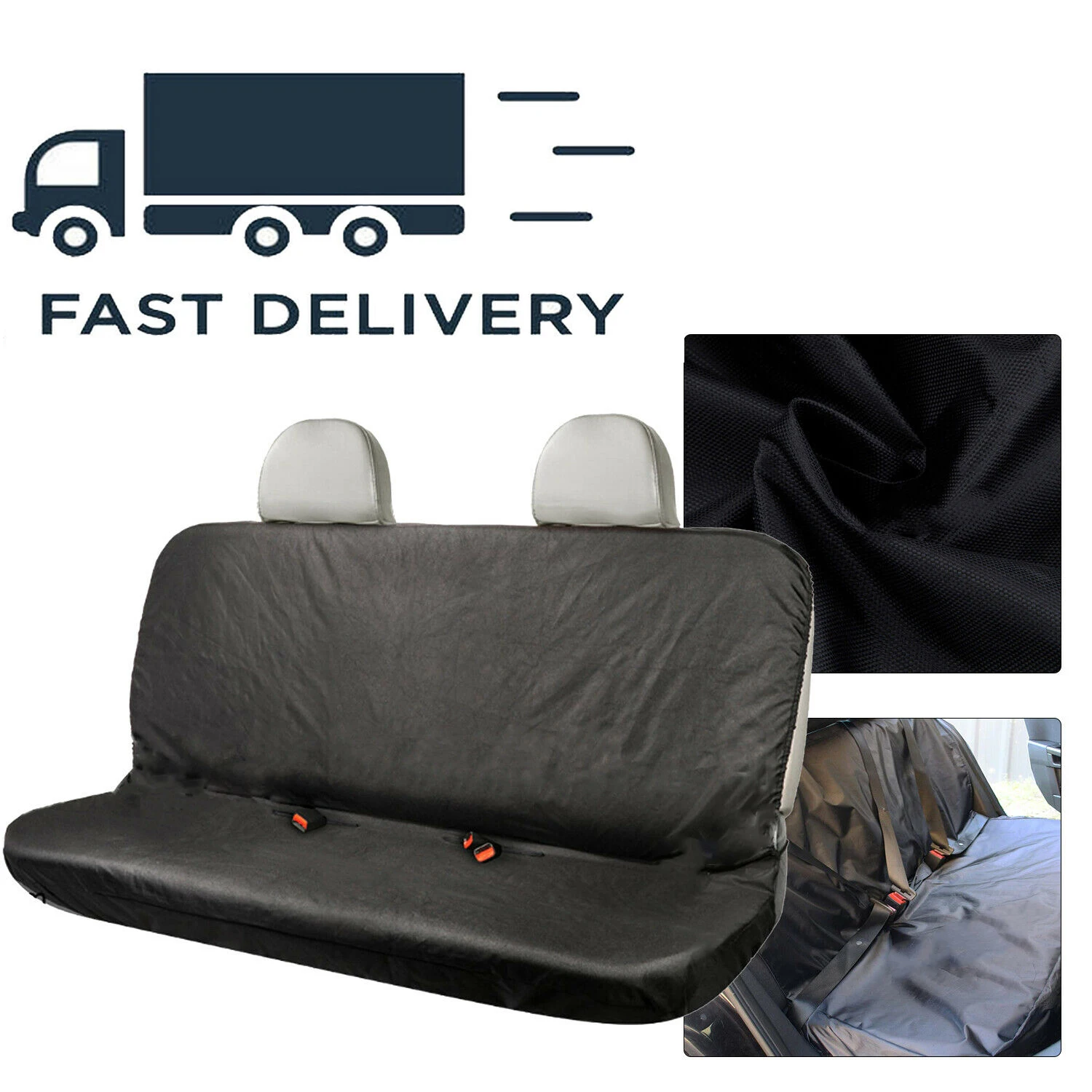 

Universal Black Heavy-Duty Waterproof Rear Seat Cover Pet Dog Protector For Cars Back Seat Shield Resistant To Spills Scratches