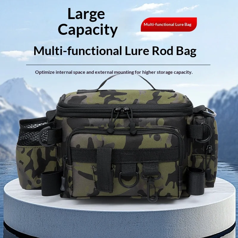 

Luya Bag Multi-functional Fishing Bag Plug Rod Camouflage Outdoor Single Shoulder Oblique Span Large Capacity Luya Fanny Pack
