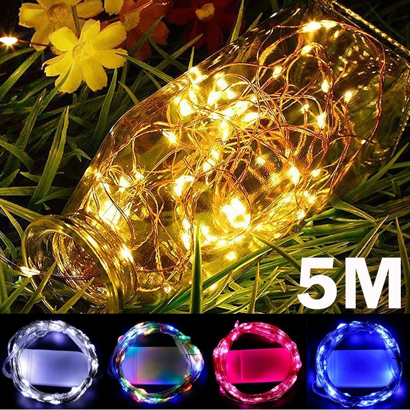 LED Fairy String Lights Battery powered LED Copper Wire String Lights Outdoor Waterproof Bottle Light For Bedroom Decoration