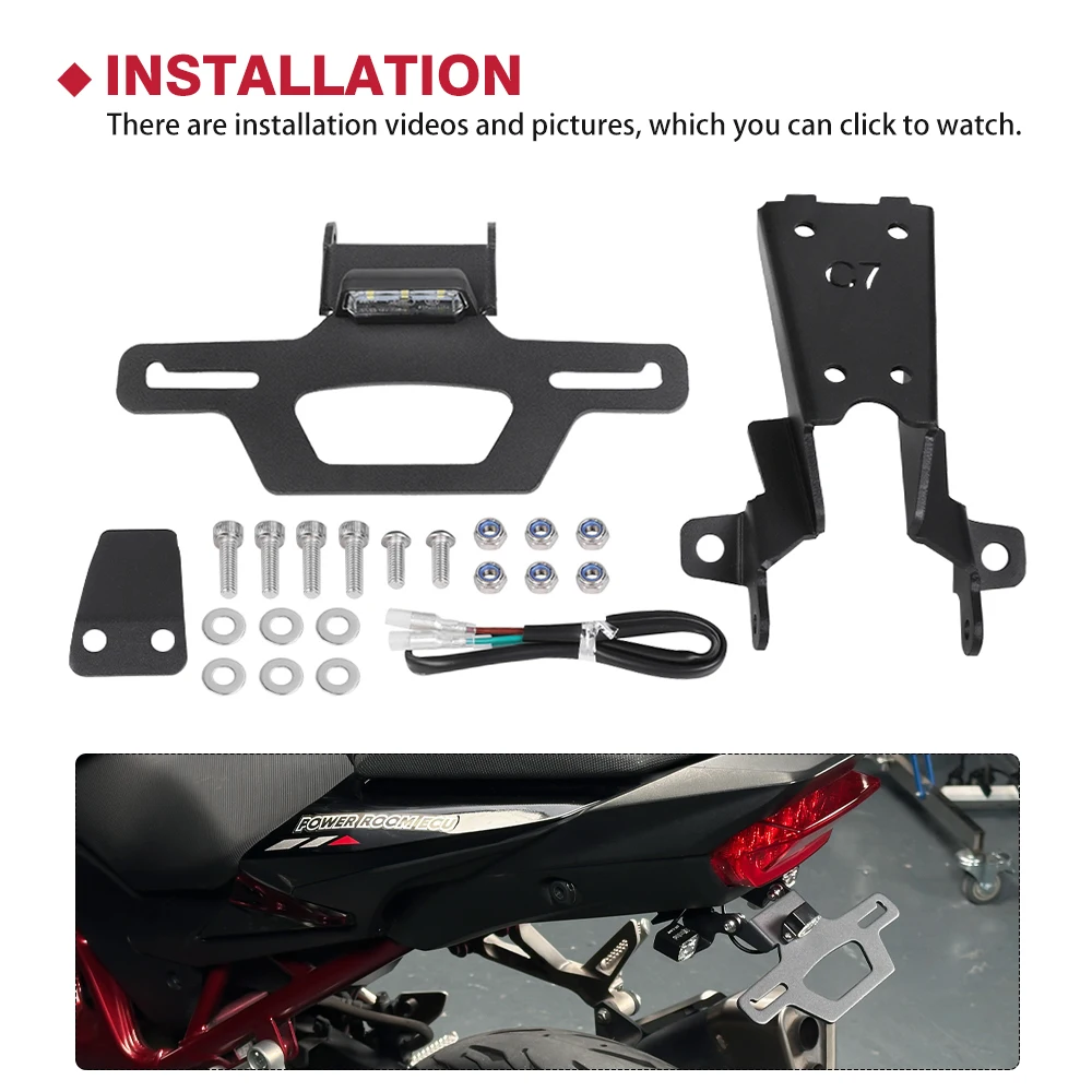 

2025 CB750 Hornet 750 500 мотоциклетный складной держатель номерного знака для HONDA CB500 задний светодиодный указатель поворота хвостовое крыло Eliminator