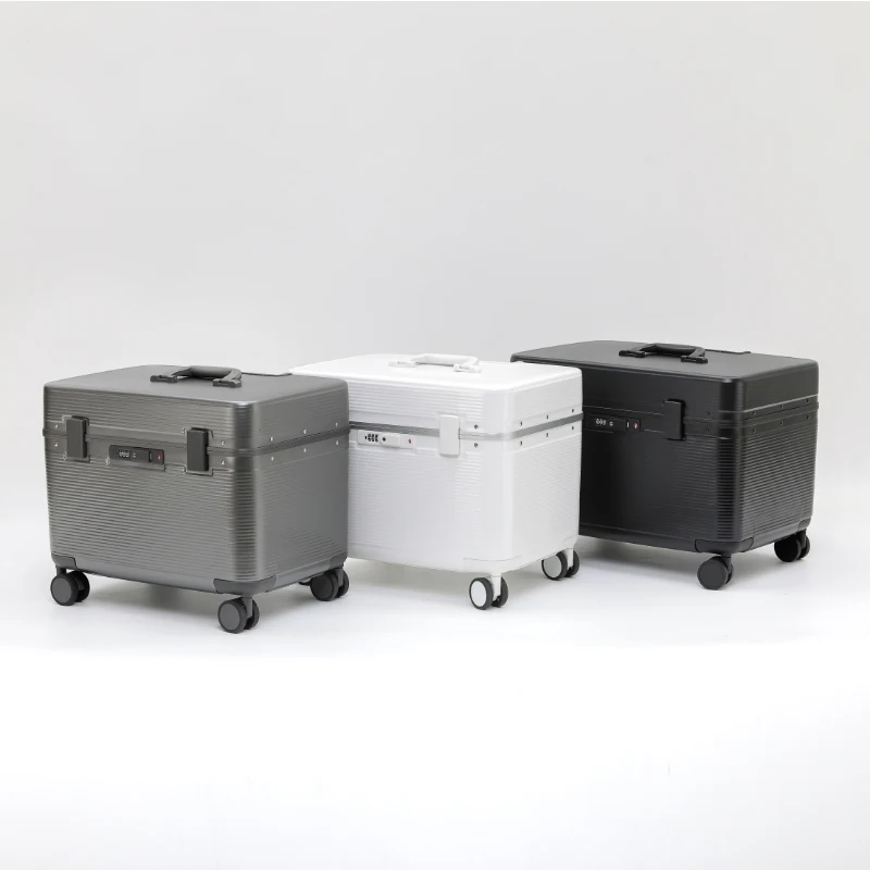 กระเป๋าเดินทางกรอบอะลูมินัมอัลลอย ABS แบบพกพาที่มีช่องเปิดด้านบนล้อแบบพิมพ์ลายล็อครหัสศุลกากร