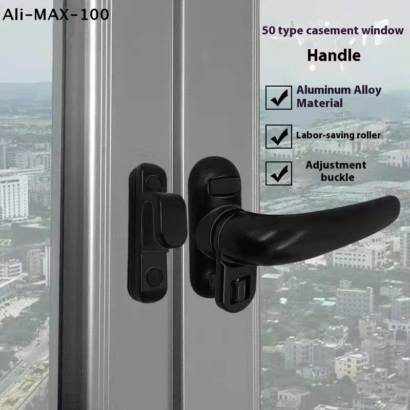 【Au】Verstärkter Fenstergriff aus Aluminiumlegierung für Drehkippfenster, Sieben-Zeichen-Griff für nach außen öffnende Fenster mit Schlossgriff
