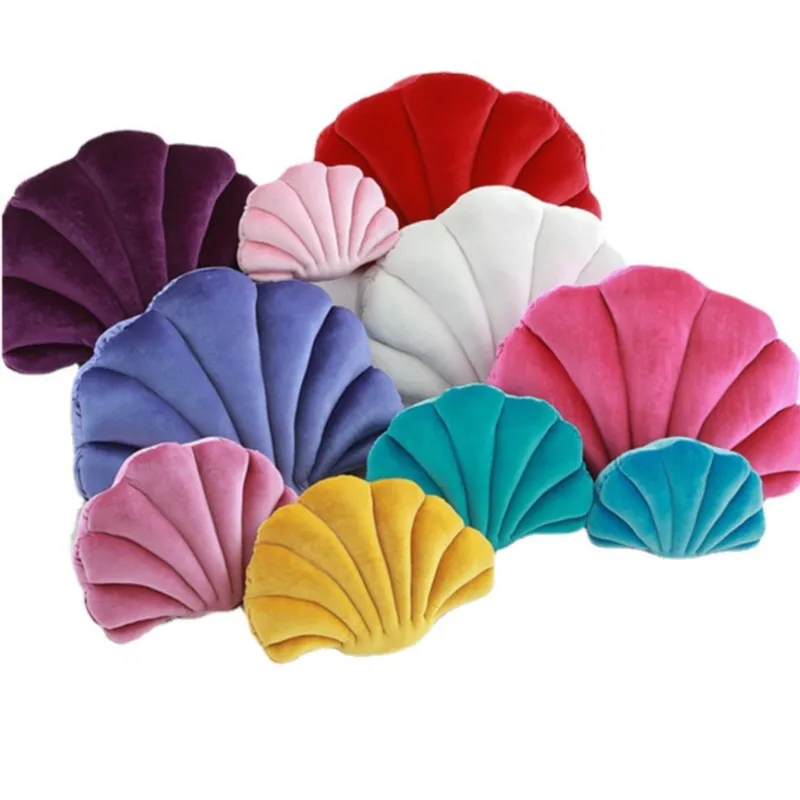 30cm Shell Simulation Plush Pillow Colorful Korean Velvet Cushion princess's Fairy Home Photo Decor Special Gift