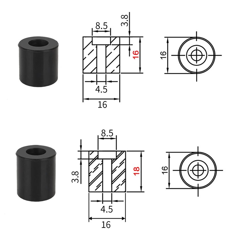 3D Drinter Platform Hot Bed Leveling Silicone Column Silicone Shock Absorber Silicone Column Leveling Kit