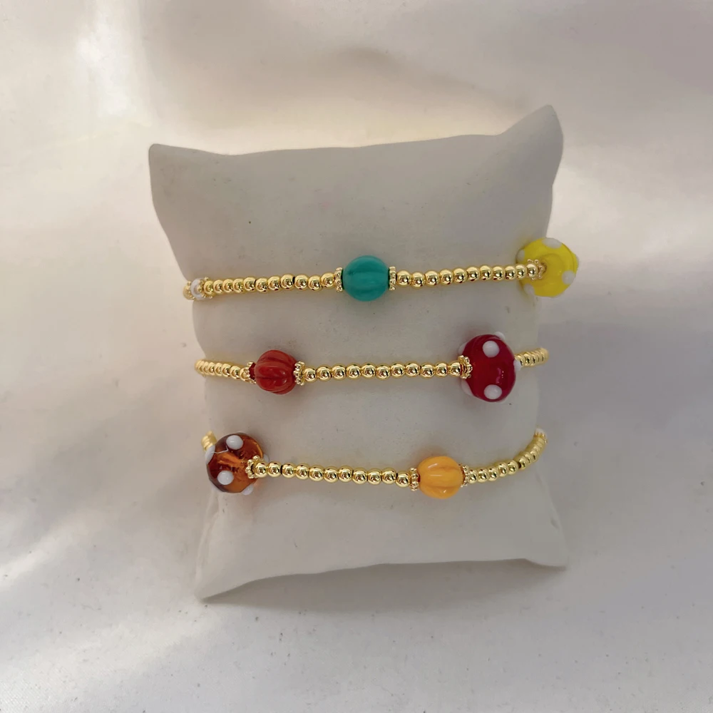 5 pcs/lot Newly Design Bead Bracelets Wave Point Glass Beads Colorful Bracelet Jewelry for Women